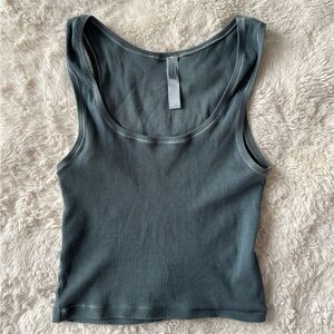 SKIMS Cotton Rib Teal Tank Top